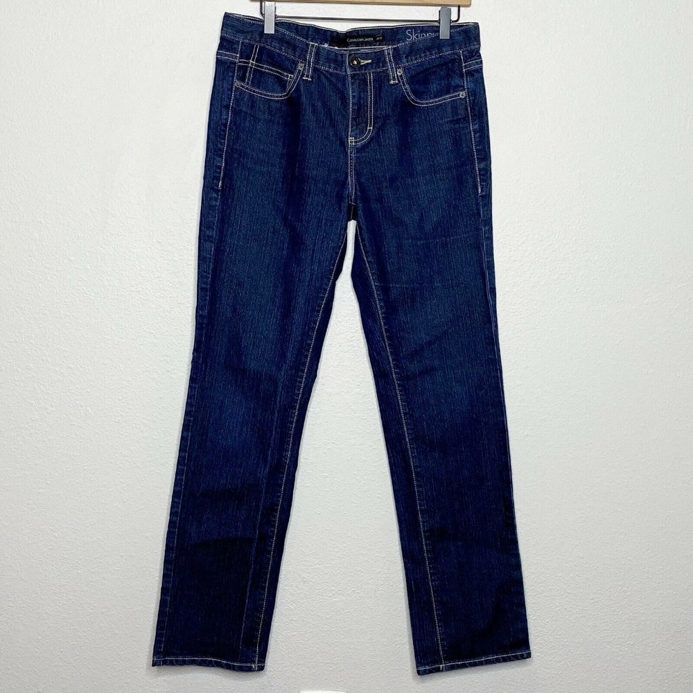 Calvin Klein Jeans Skinny Mid Rise Dark Wash Jeans - Picture 7 of 7